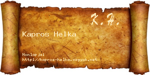 Kapros Helka névjegykártya